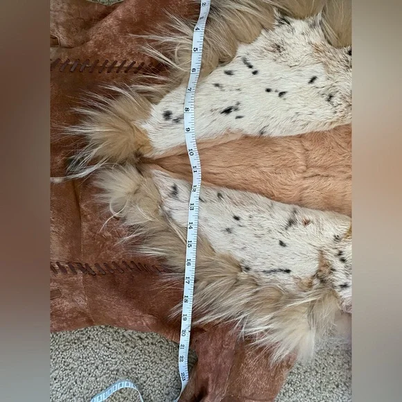 Vintage Montanelli Milano Genuine Leather Fur Coat Women's Coat L - Picture 6 of 7